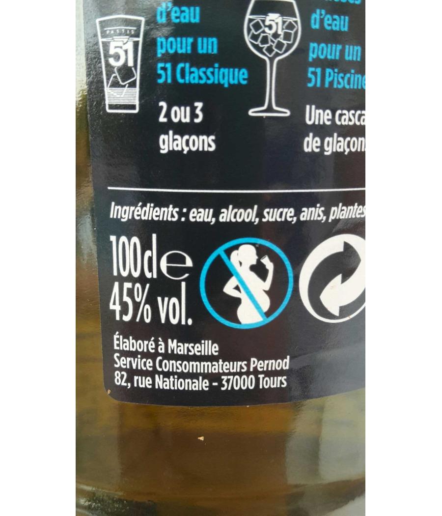 PERNOD RICARD,PASTIS 51 1L PERNOD RICARD,PASTIS 51 1L