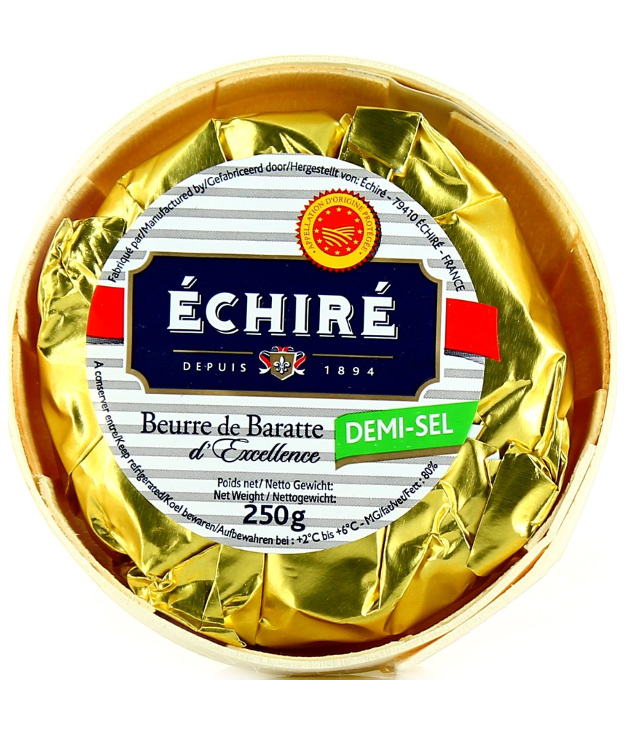 BEURRE DE BARATTE D'EXCELLENCE DEMI-SEL AOP 250 G BEURRE DE BARATTE D'EXCELLENCE DEMI-SEL AOP 250 G