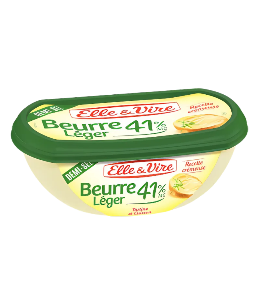 BEURRE DEMI-SEL LEGER 41% ELLE&VIRE 250G BEURRE DEMI-SEL LEGER 41% ELLE&VIRE 250G