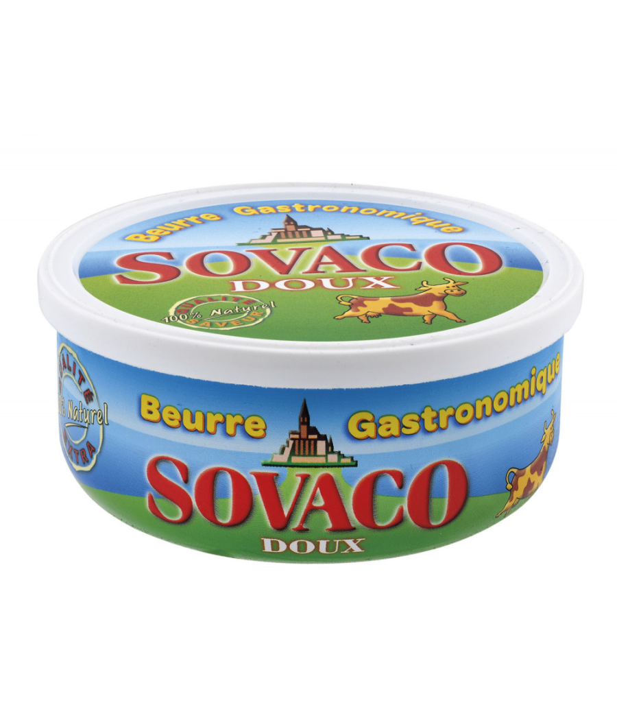 BEURRE GASTRONOMIQUE DOUX SOVACO 250G BEURRE GASTRONOMIQUE DOUX SOVACO 250G