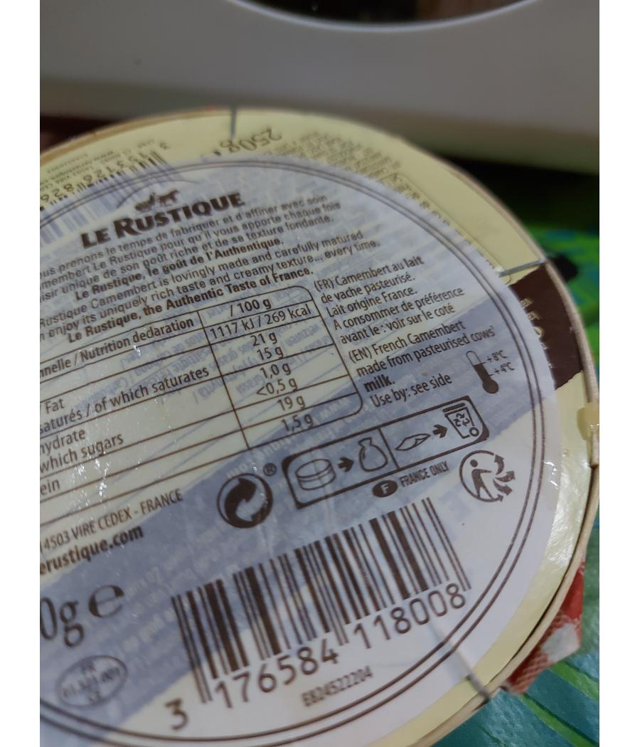 CAMEMBERT LE RUSTIQUE 250G CAMEMBERT LE RUSTIQUE 250G