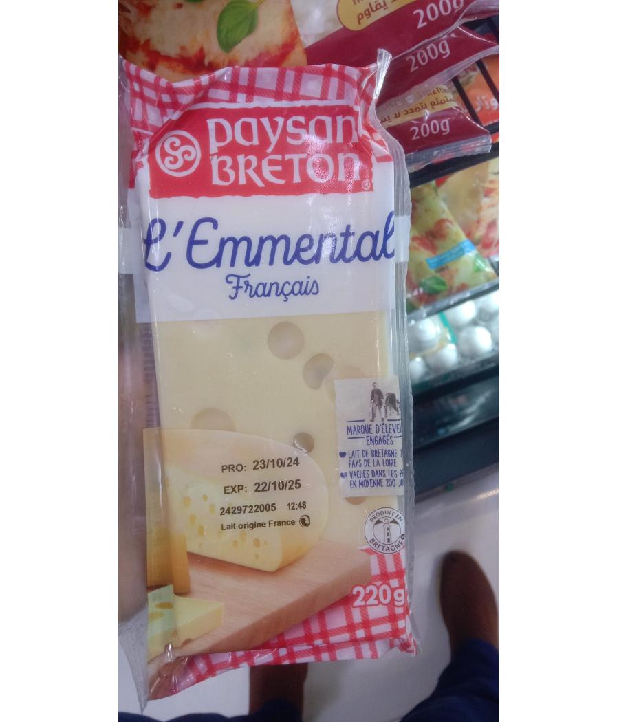 L'EMMENTAL FRANCAIS PAYSAN BRETON 220G L'EMMENTAL FRANCAIS PAYSAN BRETON 220G