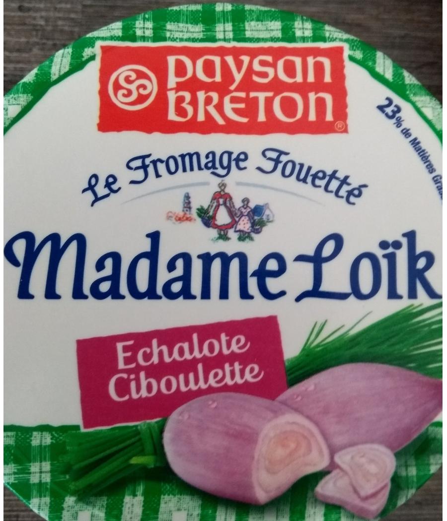 FROMAGE FOUETTE PAYSAN BRETON MADAME LOIK  ECHALOTE CIBOULETTE 150G FROMAGE FOUETTE PAYSAN BRETON MADAME LOIK  ECHALOTE CIBOULETTE 150G