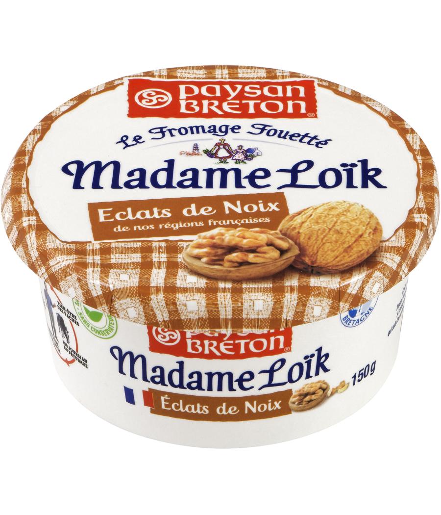 FROMAGE FOUETTE PAYSAN BRETON MADAME LOIK ECLATS DE NOIX  150G FROMAGE FOUETTE PAYSAN BRETON MADAME LOIK ECLATS DE NOIX  150G