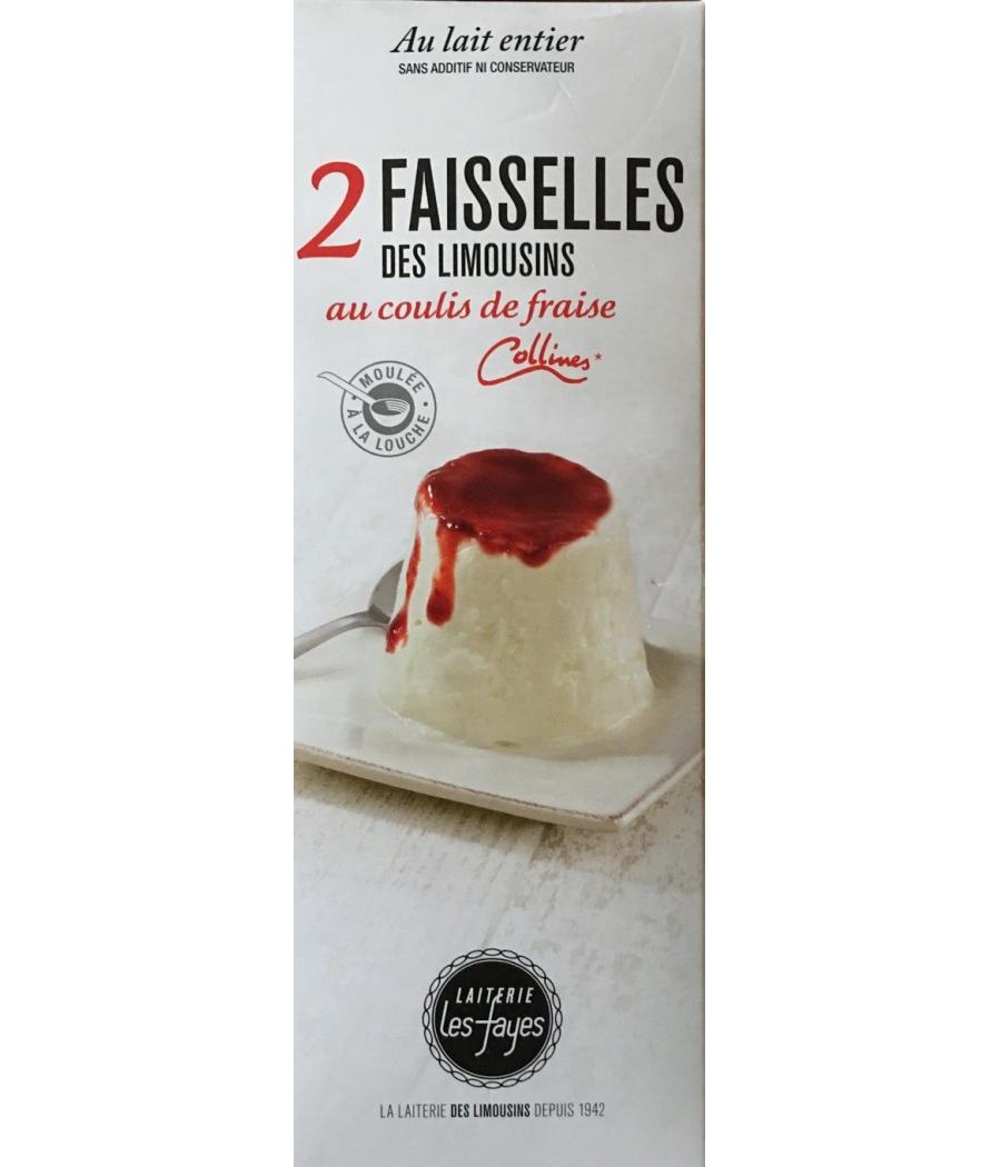 FAISSELLES DES LIMOUSINS AU COULIS DE FRAISE LAITERIE LES FAYES 2 X 100G FAISSELLES DES LIMOUSINS AU COULIS DE FRAISE LAITERIE LES FAYES 2 X 100G