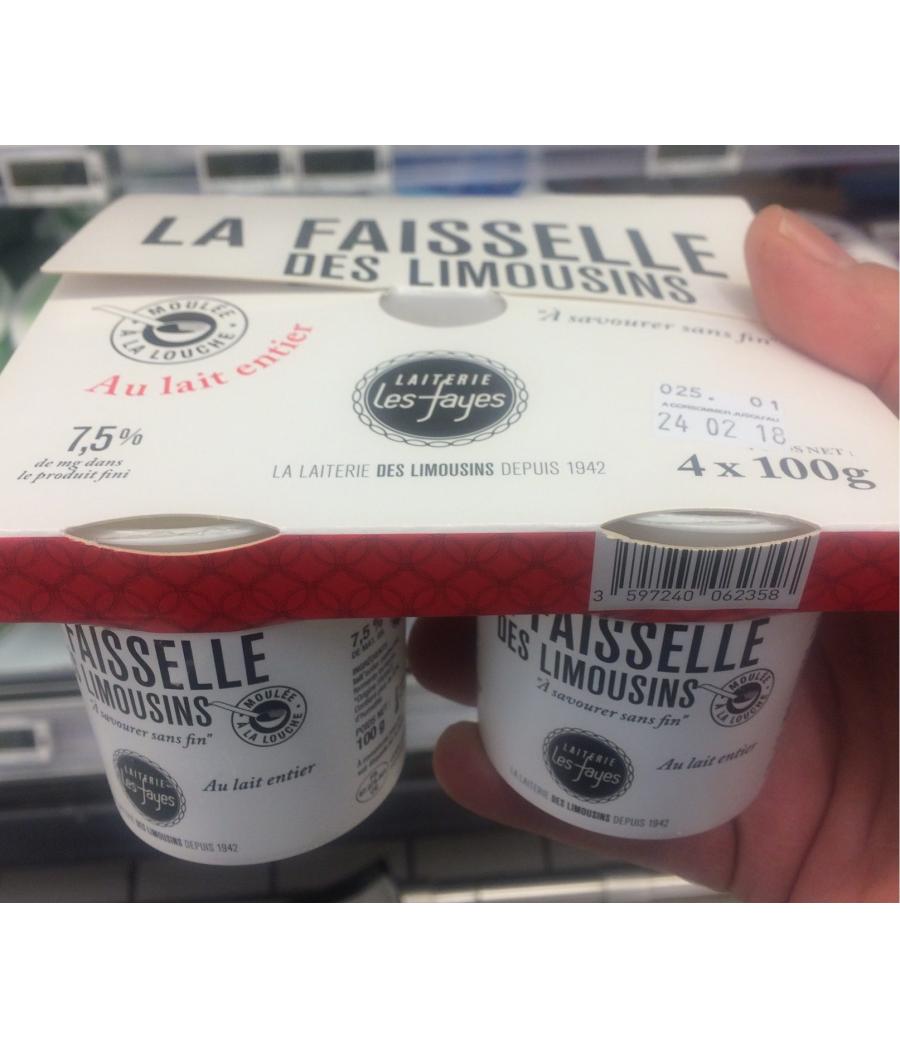 LA FAISSELLE DES LIMOUSINS LAITERIE LES FAYES 4 X 100G LA FAISSELLE DES LIMOUSINS LAITERIE LES FAYES 4 X 100G