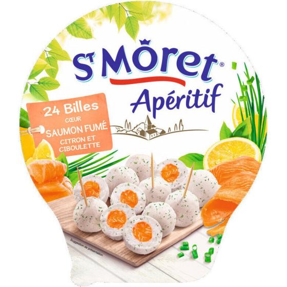 FROMAGE SAVENCIA ST MORET BILLES COEUR SAUMON FUME, CITRON ET CIBOULETTE ST MORET 100G