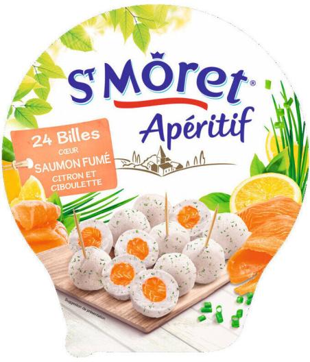 FROMAGE SAVENCIA ST MORET BILLES COEUR SAUMON FUME, CITRON ET CIBOULETTE ST MORET 100G