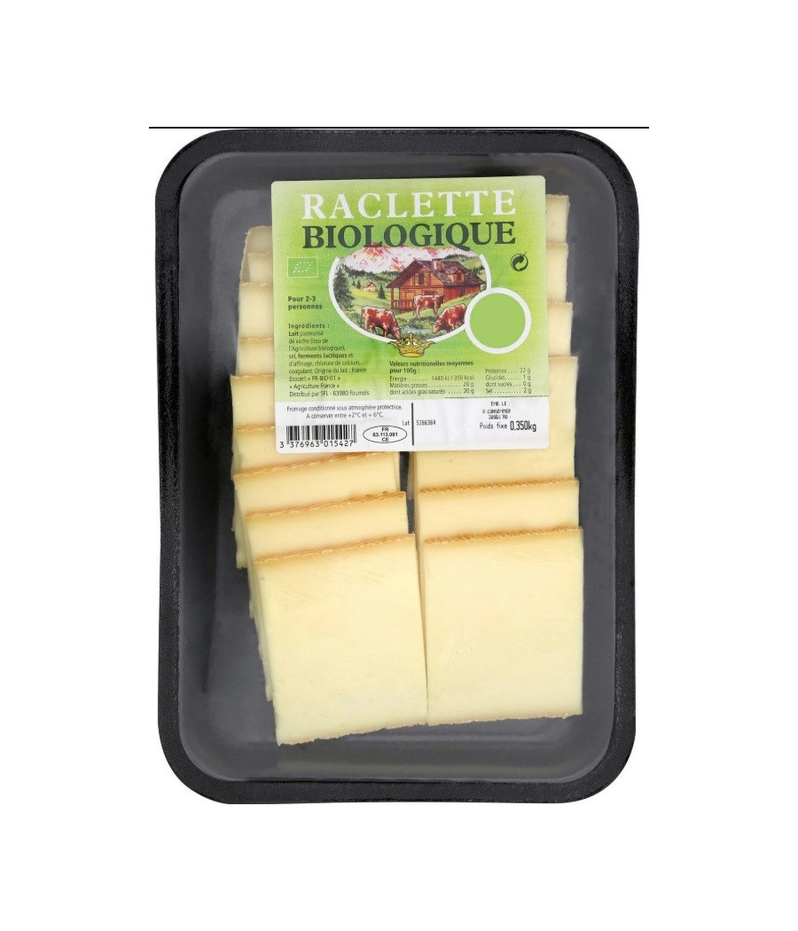 FROMAGE A RACLETTE BIOLOGIQUE 350G FROMAGE A RACLETTE BIOLOGIQUE 350G