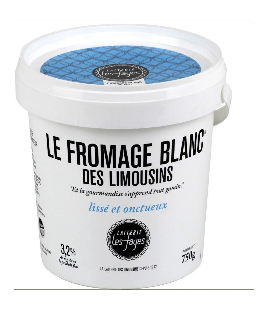 LE FROMAGE BLANC DES LIMOUSINS 750 G LE FROMAGE BLANC DES LIMOUSINS 750 G