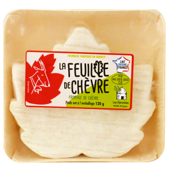 LA FEUILLE DE CHEVRE AU LAIT CRU LES GARIOTTES 120G