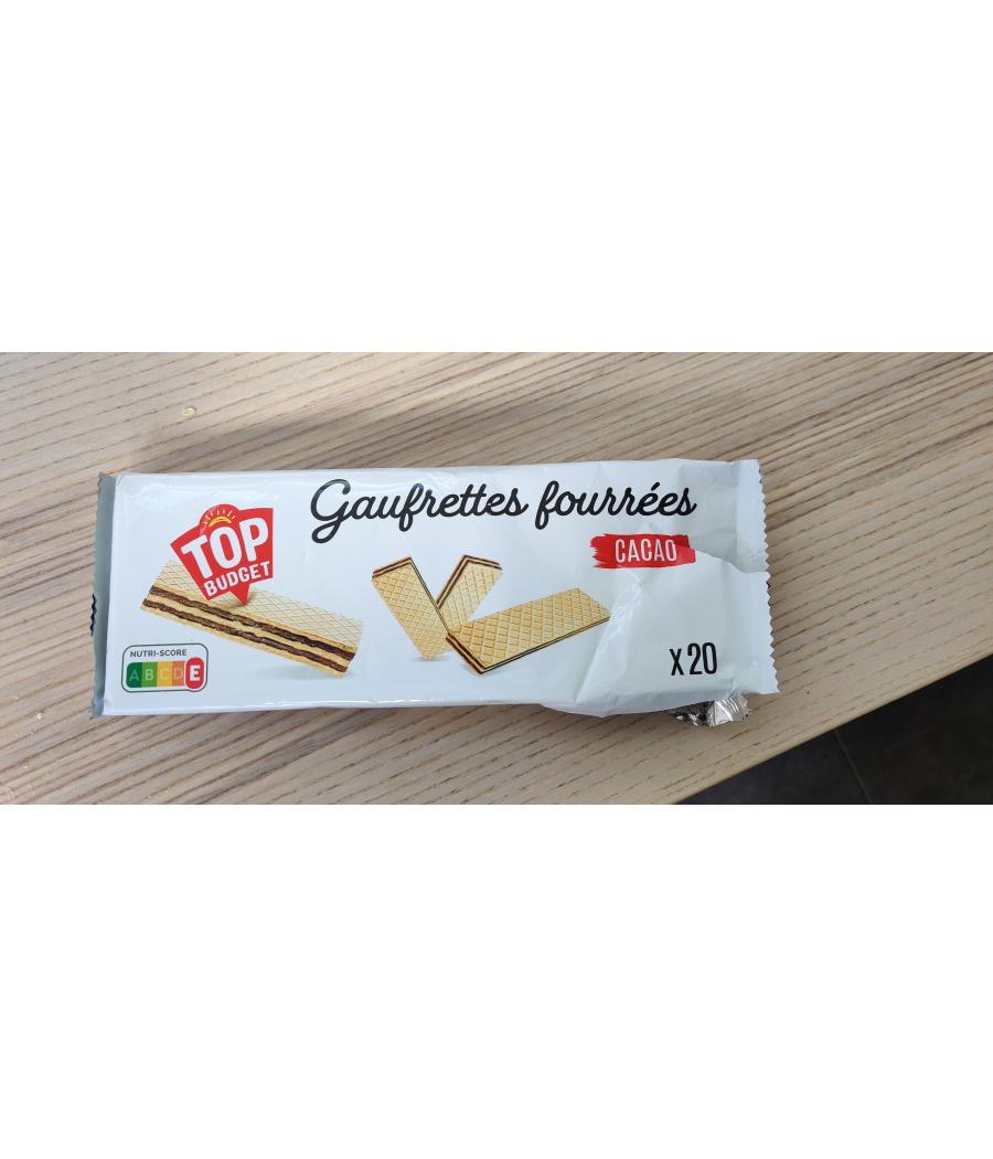 GAUFRETTES FOURREES TOP BUDGET CREME CACAO 200G GAUFRETTES FOURREES TOP BUDGET CREME CACAO 200G