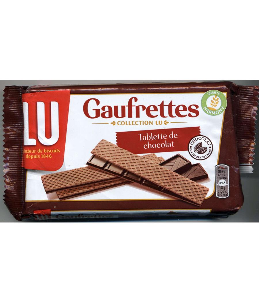 GAUFRETTES TABLETTE DE CHOCOLAT LU 92G GAUFRETTES TABLETTE DE CHOCOLAT LU 92G