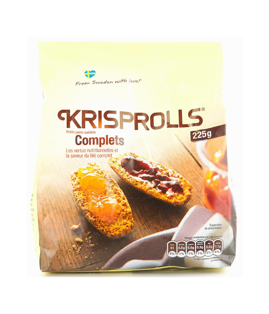BISCOTTES KRISPOLL SUEDOIS COMPLETS 225G BISCOTTES KRISPOLL SUEDOIS COMPLETS 225G