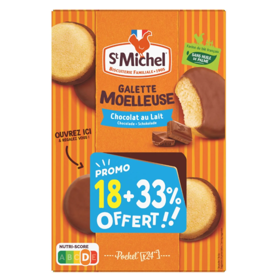 GALETTE ST MICHEL MOELLEUSE CHOCOLAT AU LAIT  BOITE DE 24  720 G
