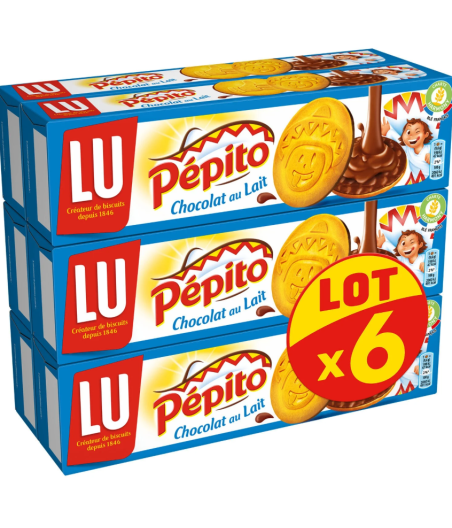 PEPITO CHOCOLAT AU LAIT LU 6 X 192G