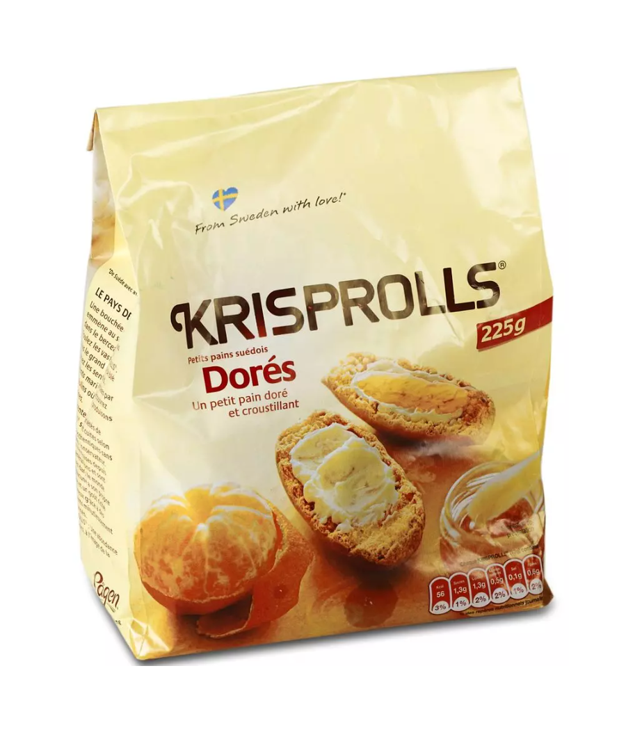PETITS PAINS SUEDOIS DORES KRISPROLLS 225 G PETITS PAINS SUEDOIS DORES KRISPROLLS 225 G