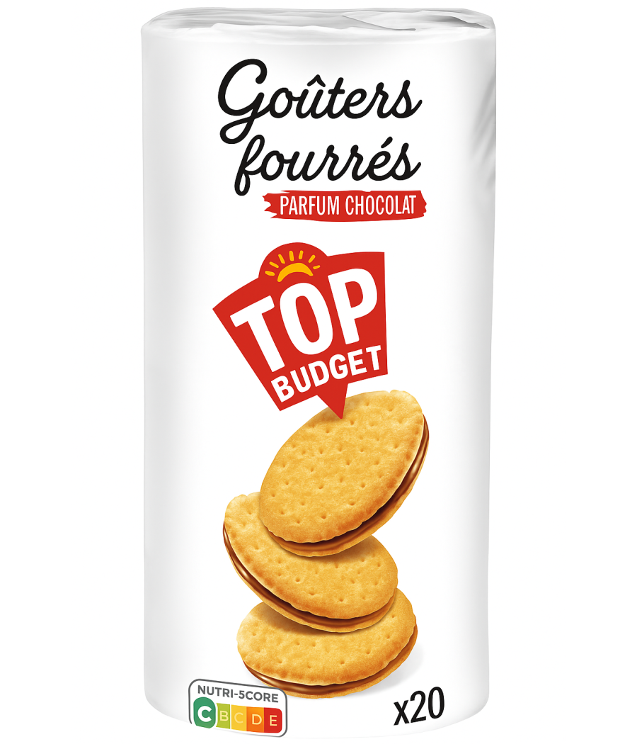 BISCUITS FOURRES TOP BUDGET PARFUM CHOCOLAT 300G BISCUITS FOURRES TOP BUDGET PARFUM CHOCOLAT 300G