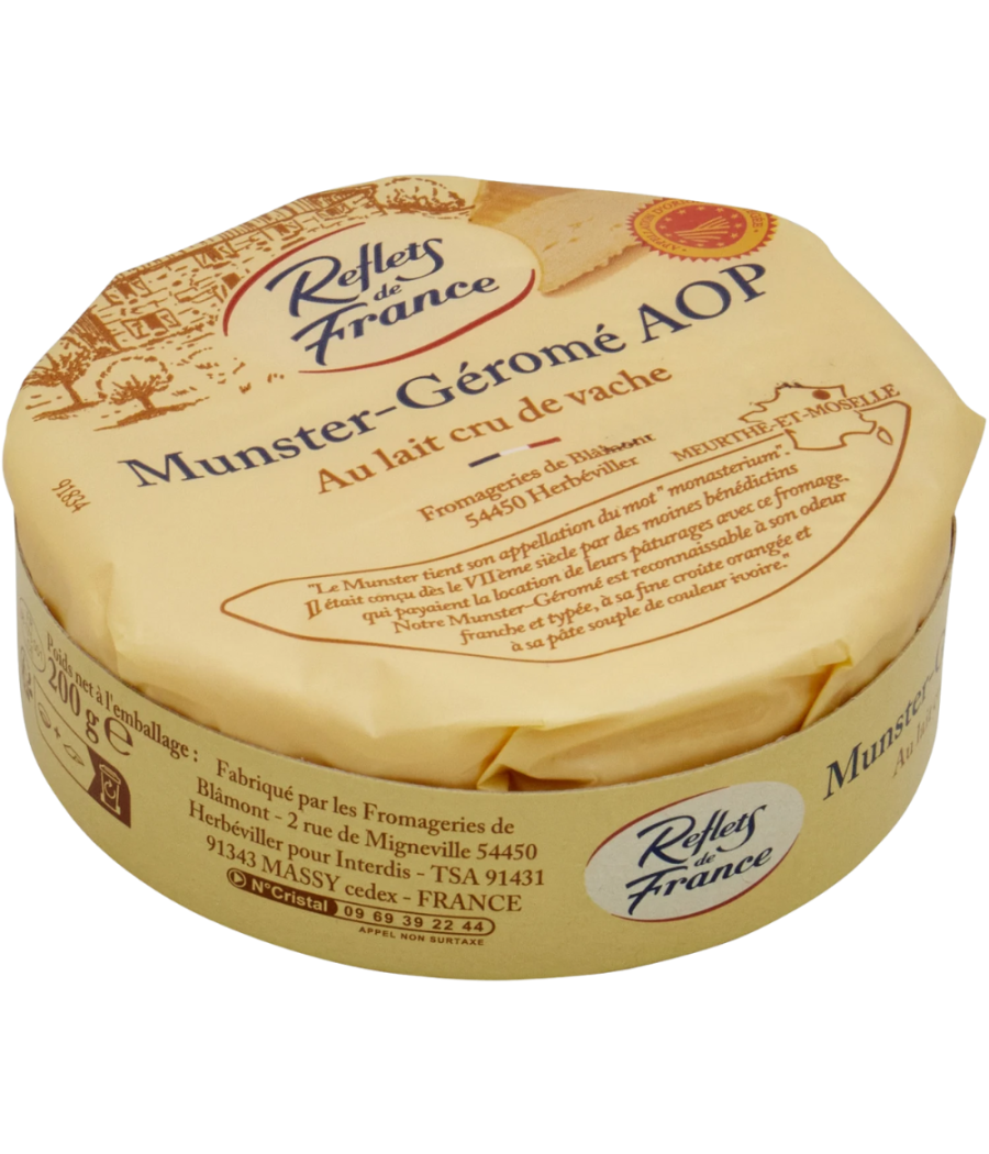 PETIT MUNSTER-GEROME AOP AU LAIT CRU 200G PETIT MUNSTER-GEROME AOP AU LAIT CRU 200G