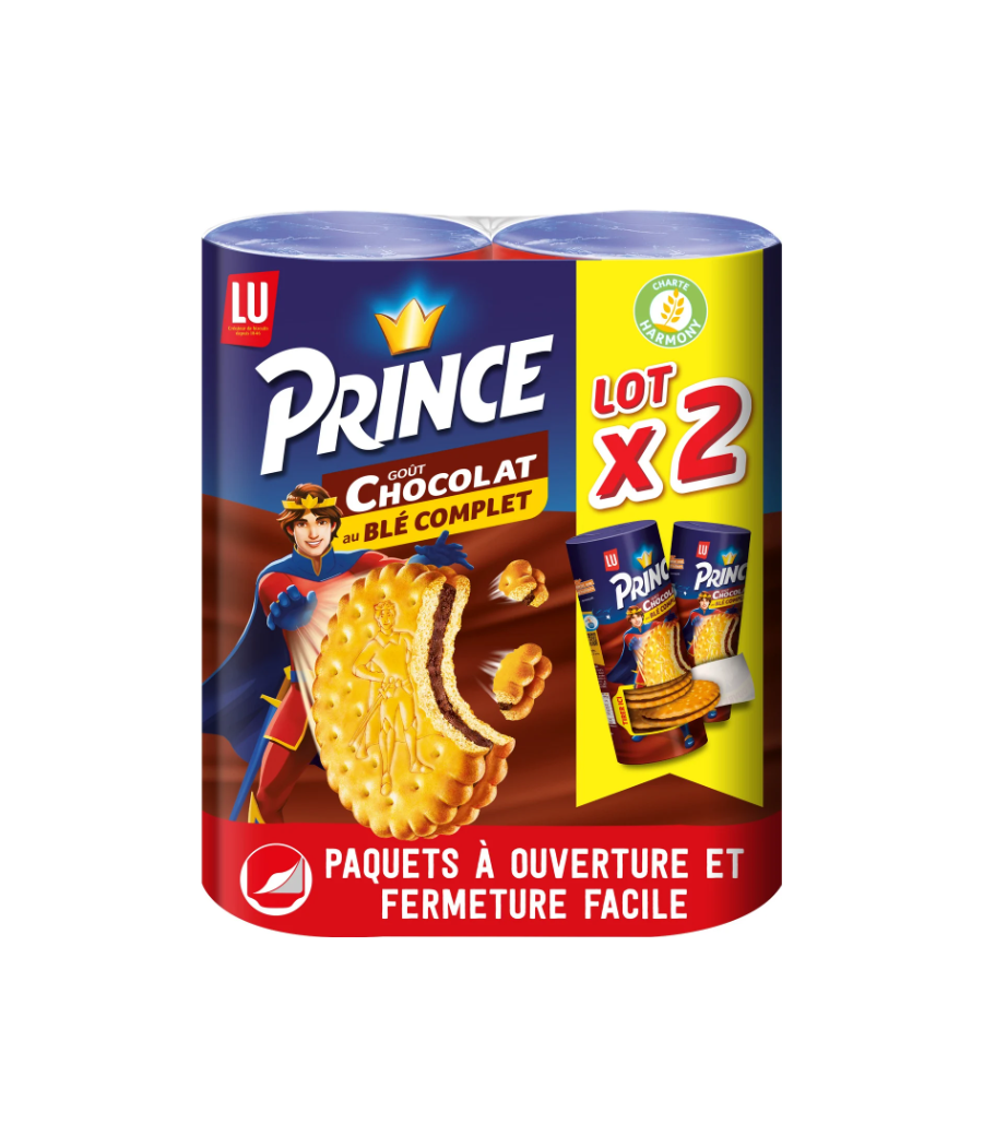 PRINCE, BISCUITS FOURRES PARFUM CHOCOLAT 300G 2 PRINCE, BISCUITS FOURRES PARFUM CHOCOLAT 300G 2