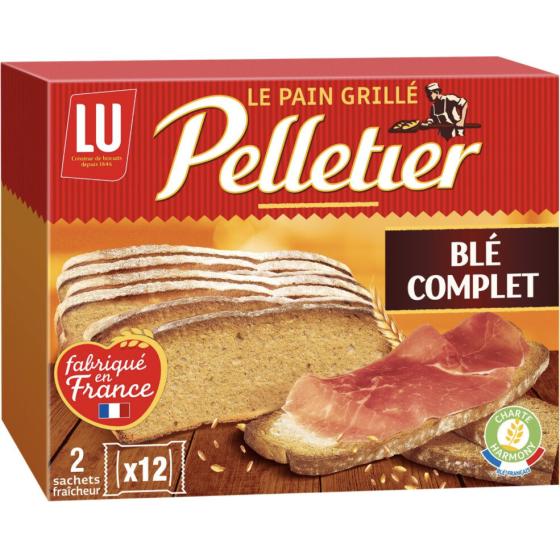 PAIN GRILLE AU BLE COMPLET PELLETIER 500G