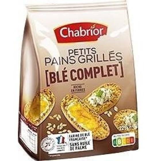 PETITS PAINS GRILLES AU BLE COMPLET CHABRIOR 225G