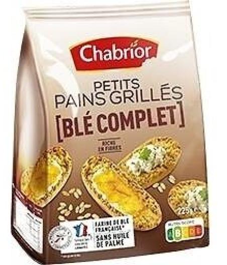 PETITS PAINS GRILLES AU BLE COMPLET CHABRIOR 225G
