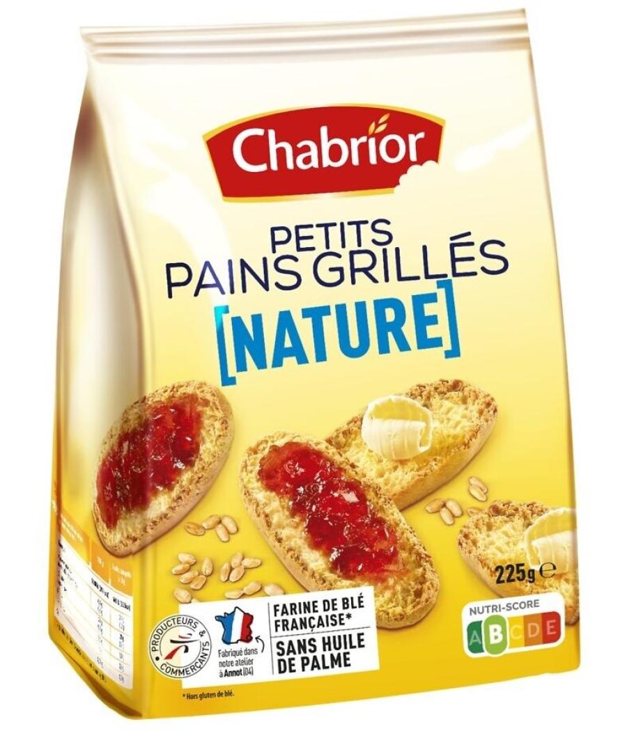 PETITS PAINS GRILLES NATURE/ AU FROMENT CHABRIOR 225G PETITS PAINS GRILLES NATURE/ AU FROMENT CHABRIOR 225G