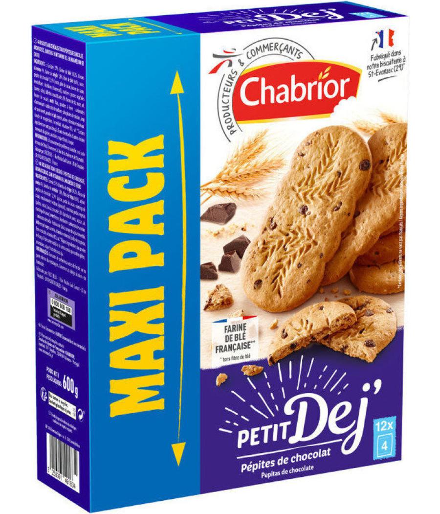 BISCUITS PETIT DEJ PEPITES DE CHOCOLAT CHABRIOR 600G BISCUITS PETIT DEJ PEPITES DE CHOCOLAT CHABRIOR 600G