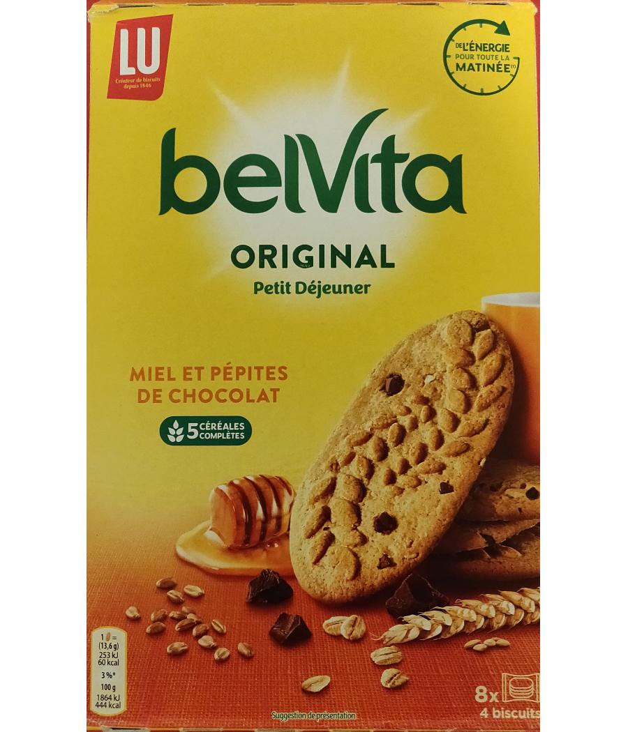 BISCUITS ORIGINAL PETIT-DEJEUNER MIEL ET PEPITES DE CHOCOLAT BELVITA  440G BISCUITS ORIGINAL PETIT-DEJEUNER MIEL ET PEPITES DE CHOCOLAT BELVITA  440G
