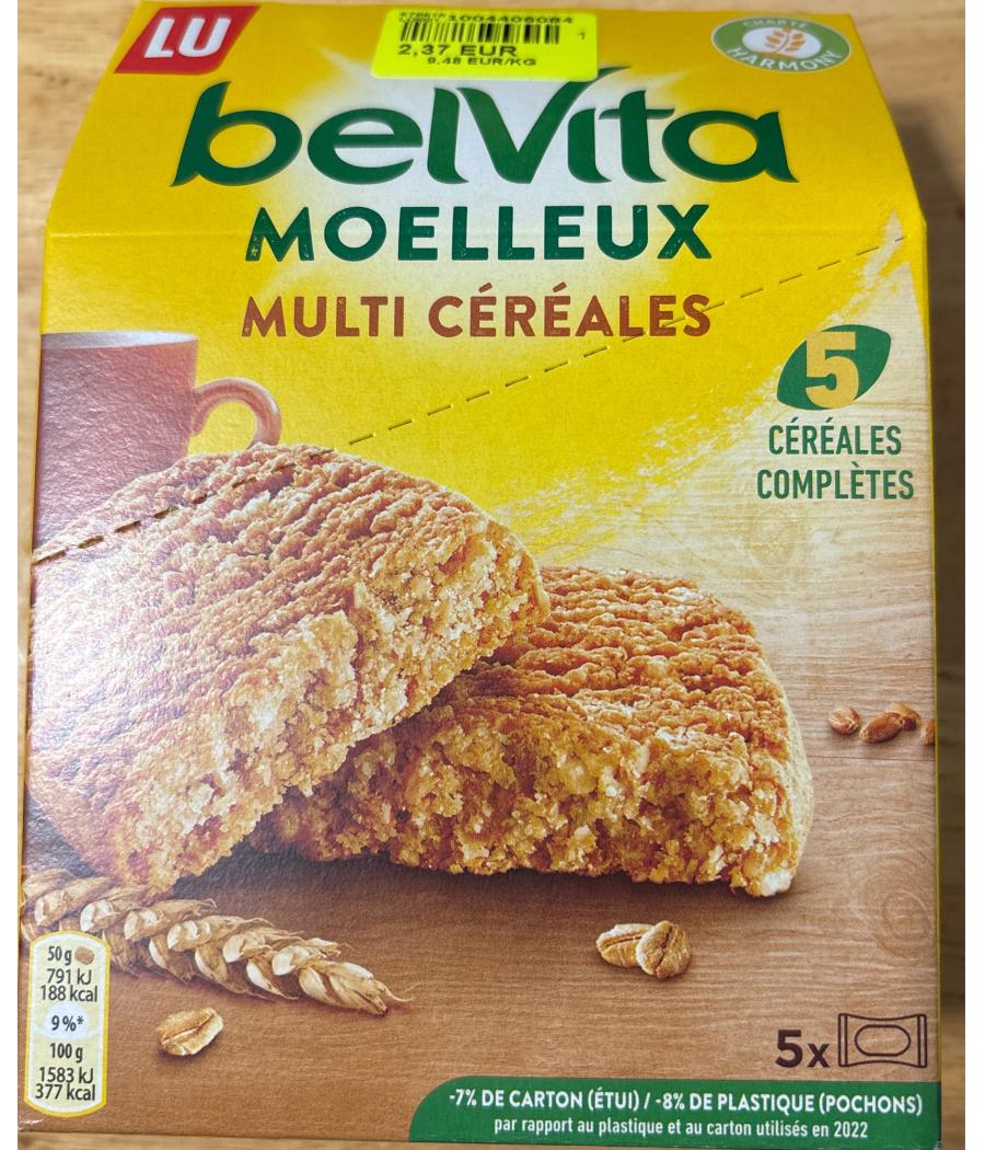 MOELLEUX MULTI CEREALES BELVITA 250G MOELLEUX MULTI CEREALES BELVITA 250G