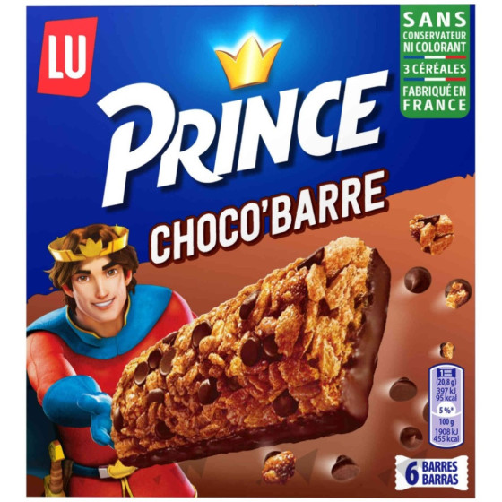 PRINCE CHOCO'BARRE CEREALIERE AU CHOCOLAT PRINCE 125G