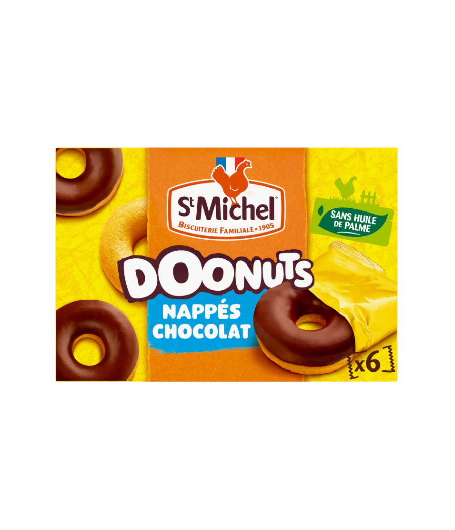 GÂTEAUX DOONUTS NAPPÉS CHOCOLAT AU LAIT ST MICHEL 180G GÂTEAUX DOONUTS NAPPÉS CHOCOLAT AU LAIT ST MICHEL 180G