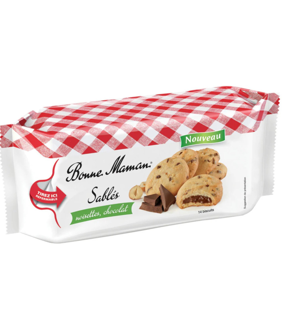 SABLES NOISETTE CHOCOLAT BONNE MAMAN 150G SABLES NOISETTE CHOCOLAT BONNE MAMAN 150G