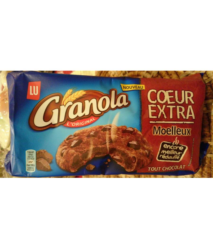COOKIES COEUR EXTRA MOELLEUX TOUT CHOCOLAT GRANOLA LU 182G COOKIES COEUR EXTRA MOELLEUX TOUT CHOCOLAT GRANOLA LU 182G