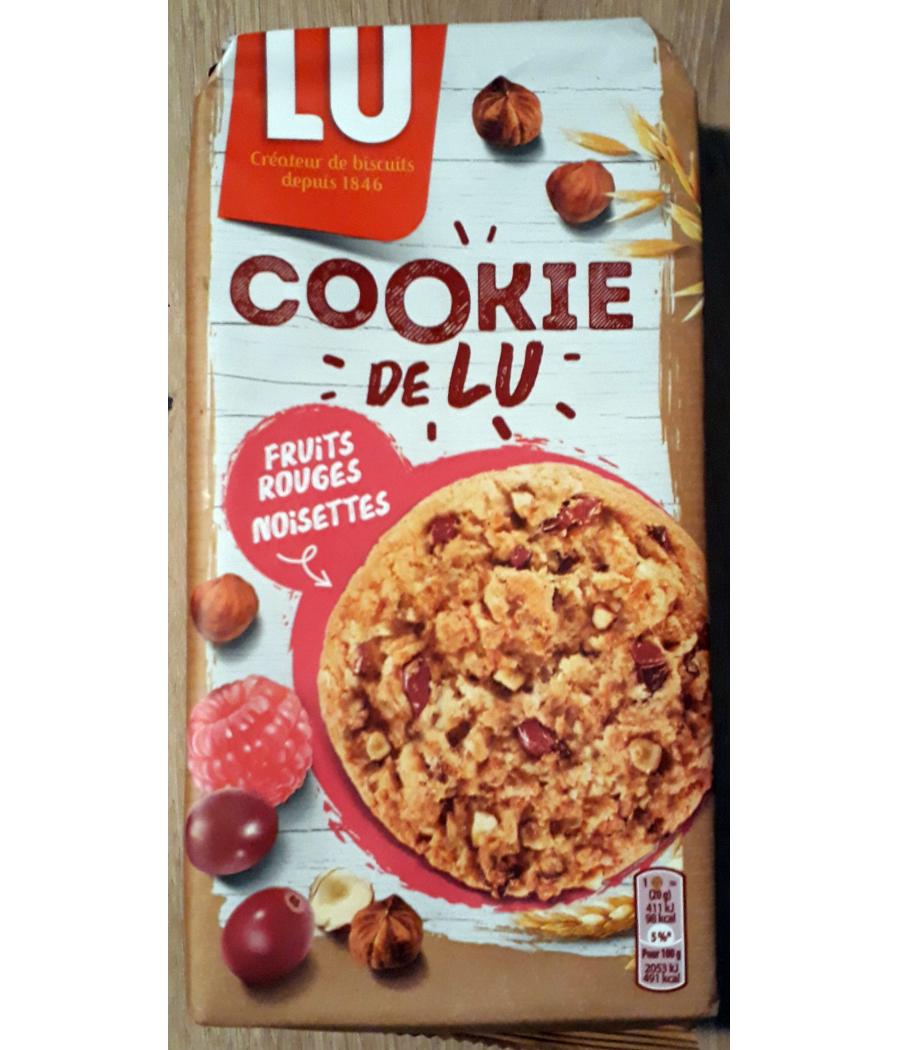 COOKIE DE FRUITS ROUGES NOISETTES  LU 160G COOKIE DE FRUITS ROUGES NOISETTES  LU 160G