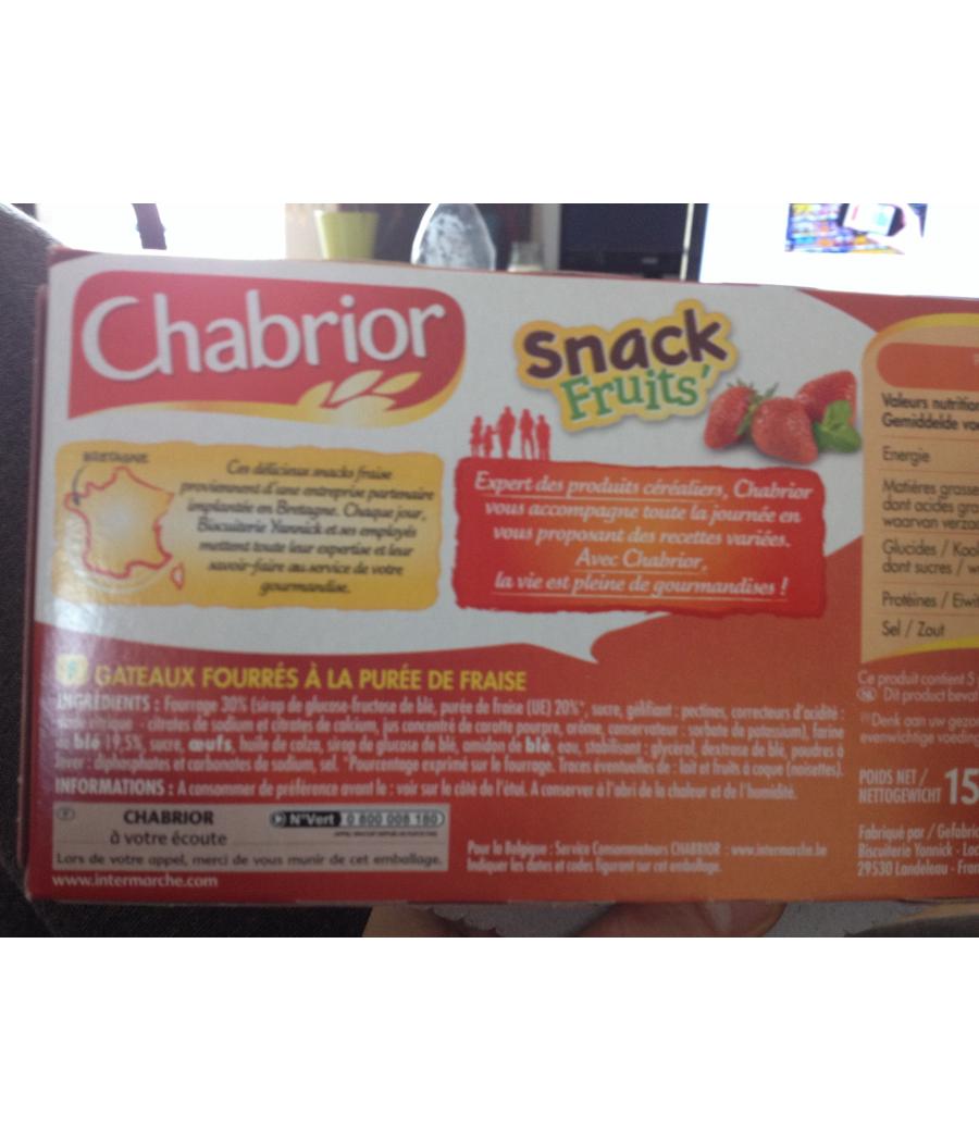 GATEAUX FOURRES A LA FRAISE CHABRIOR 150G GATEAUX FOURRES A LA FRAISE CHABRIOR 150G