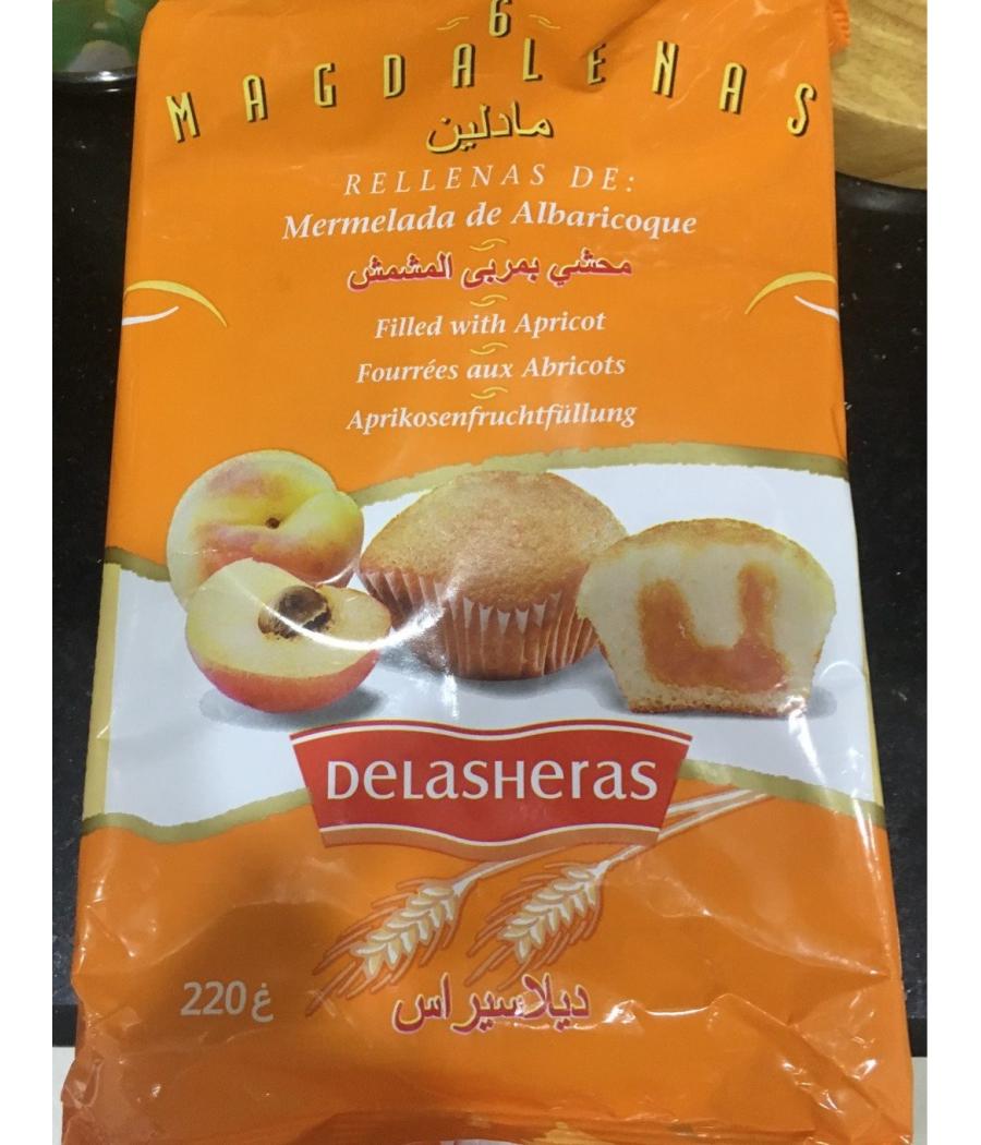 MAGDALENAS ABRICOTS DELASHERAS 220G MAGDALENAS ABRICOTS DELASHERAS 220G
