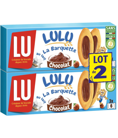 LULU LA BARQUETTE CHOCOLAT 2X120G
