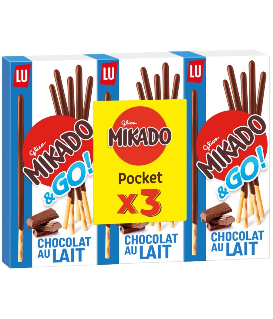 GLICO MIKADO & GO CHOCOLAT AU LAIT LU X3 39G GLICO MIKADO & GO CHOCOLAT AU LAIT LU X3 39G