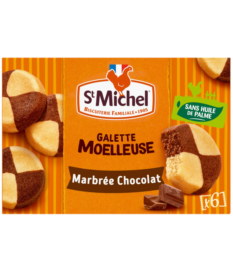 GALETTE MOELLEUSE MARBREE CHOCOLAT ST MICHEL 180G GALETTE MOELLEUSE MARBREE CHOCOLAT ST MICHEL 180G