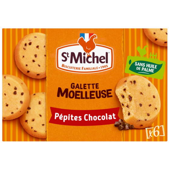 GALETTE MOELLEUSE PEPITES DE CHOCOLAT ST MICHEL 180G