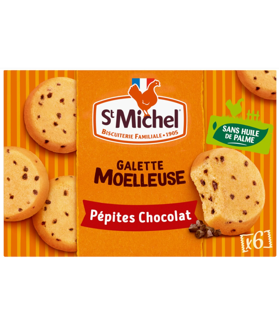GALETTE MOELLEUSE PEPITES DE CHOCOLAT ST MICHEL 180G GALETTE MOELLEUSE PEPITES DE CHOCOLAT ST MICHEL 180G