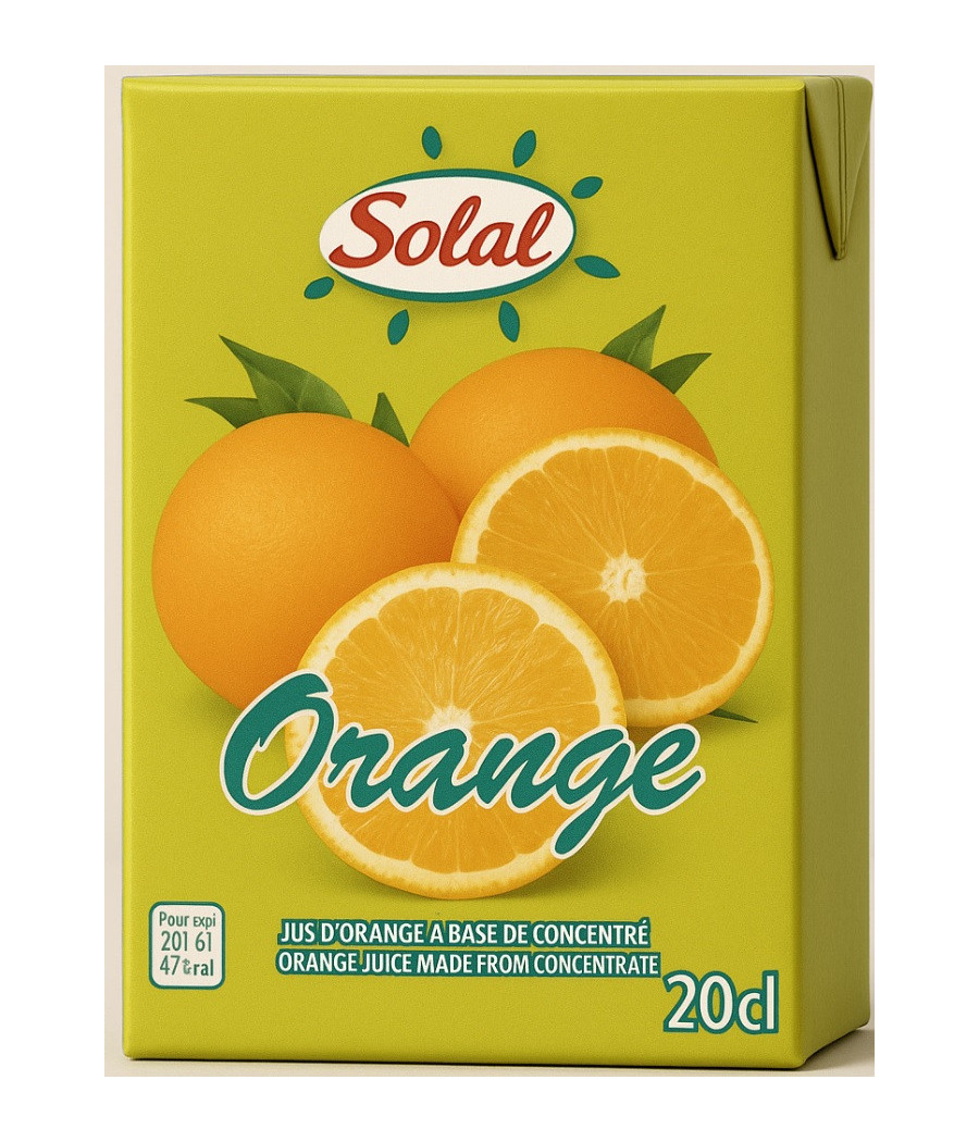 JUS DE FRUITS D'ORANGE SOLAL 20CL JUS DE FRUITS D'ORANGE SOLAL 20CL