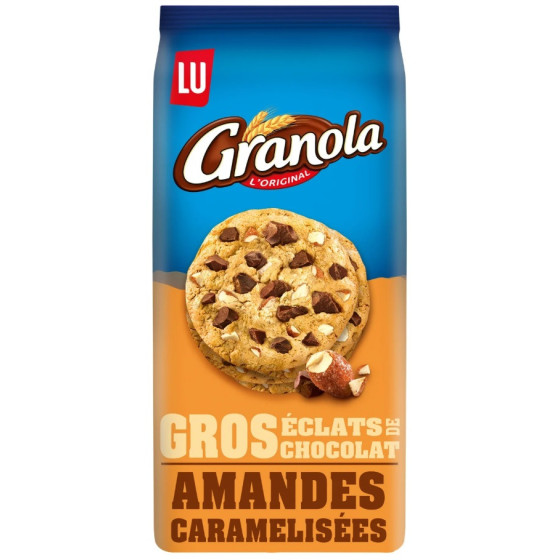 COOKIES GROS ECLATS CHOCOLAT AMANDES CARAMELISEES GRANOLA GROS ECLATS LU 184G