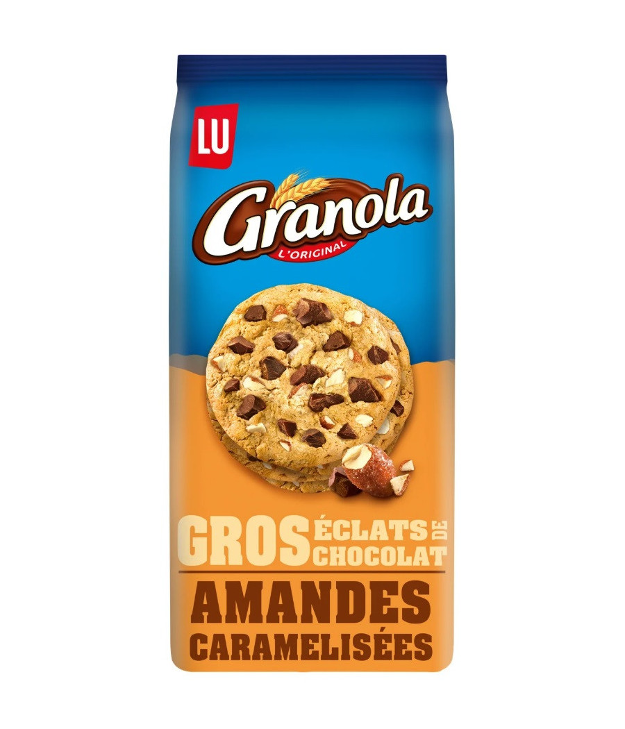 COOKIES GROS ECLATS CHOCOLAT AMANDES CARAMELISEES GRANOLA GROS ECLATS LU 184G COOKIES GROS ECLATS CHOCOLAT AMANDES CARAMELISEES GRANOLA GROS ECLATS LU 184G