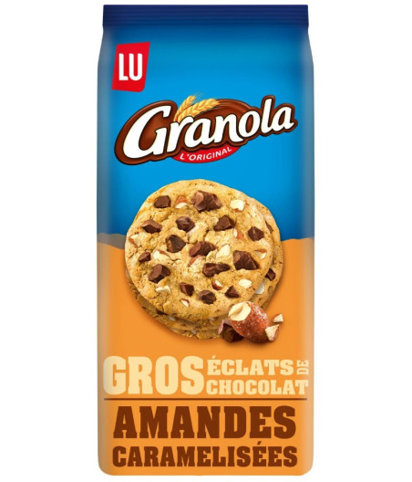 COOKIES GROS ECLATS CHOCOLAT AMANDES CARAMELISEES GRANOLA GROS ECLATS LU 184G
