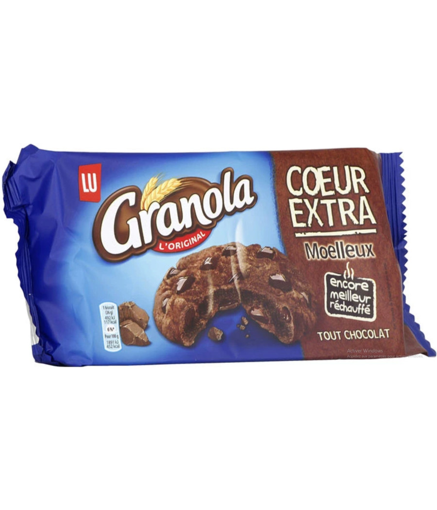 COOKIES COEUR EXTRA MOELLEUX TOUT CHOCOLAT GRANOLA LU 182G COOKIES COEUR EXTRA MOELLEUX TOUT CHOCOLAT GRANOLA LU 182G