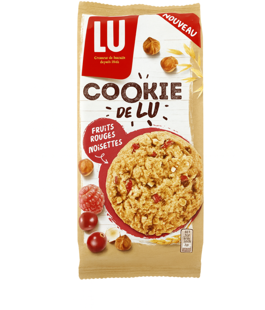 COOKIE DE FRUITS ROUGES NOISETTES  LU 160G COOKIE DE FRUITS ROUGES NOISETTES  LU 160G