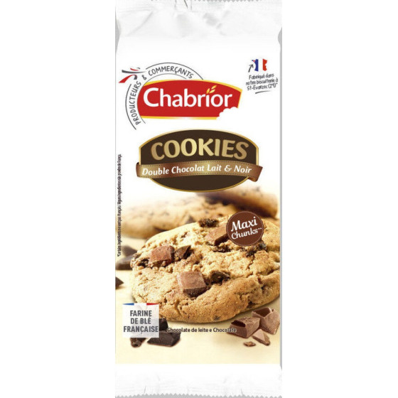 COOKIES DOUBLE CHOCOLAT LAIT & NOIR CHABRIOR 200G